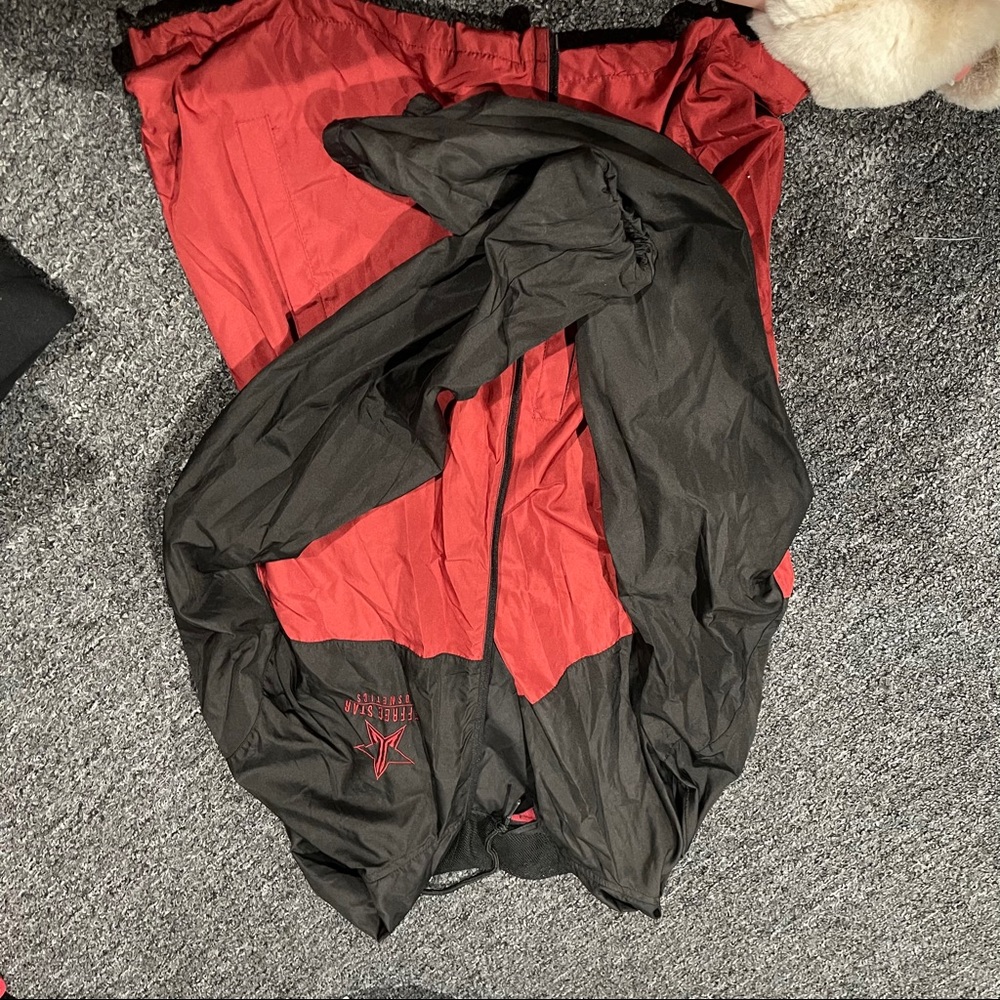 Jeffree star cosmetics red and black windbreaker